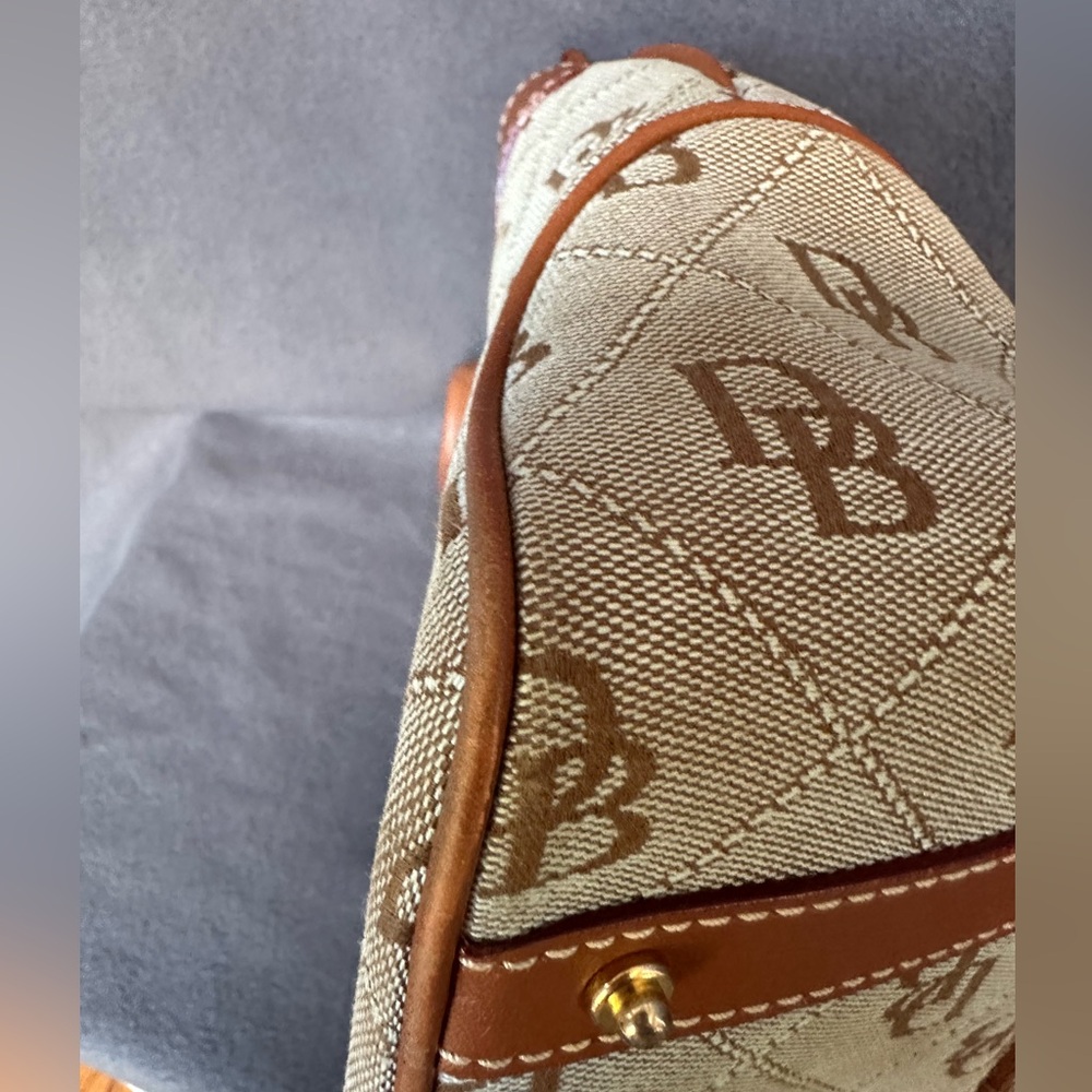 Vintage Dooney & Bourke Ice Blue Mini East/West Handle Tote Handbag - Picture 11 of 16